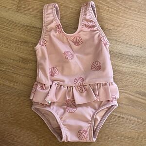 New Rylee and Cru pink shell swimsuit